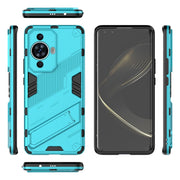 For Huawei nova 11 Pro 4G Punk Armor 2 in 1 PC + TPU Phone Case with Holder(Blue)