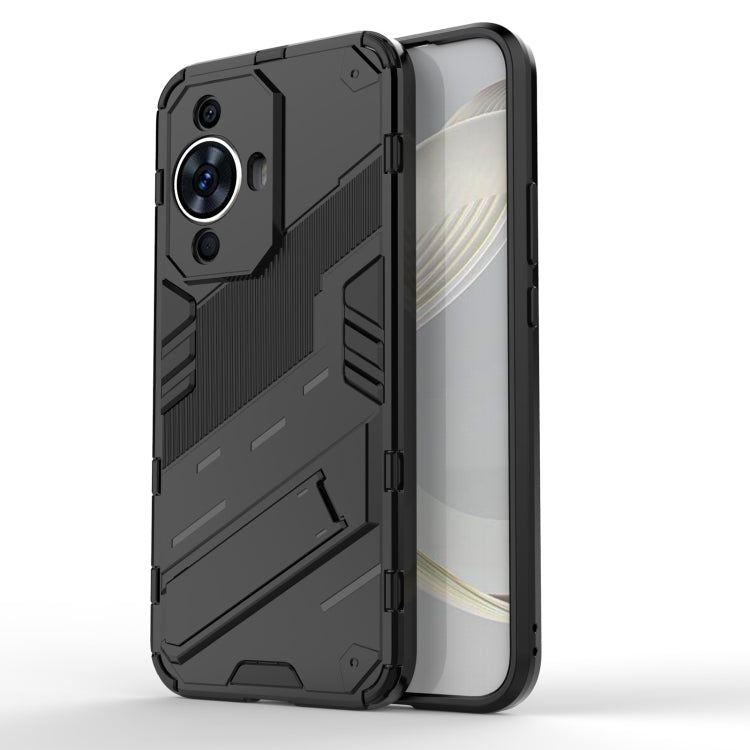 For Huawei nova 11 4G Punk Armor 2 in 1 PC + TPU Phone Case with Holder(Black) - Huawei Cases by PMC TechLife | Online Shopping South Africa | PMC TechLife | Buy Now Pay Later Mobicred