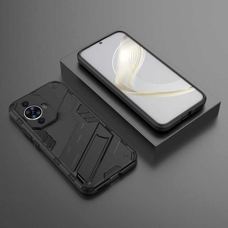 For Huawei nova 11 4G Punk Armor 2 in 1 PC + TPU Phone Case with Holder(Black) - Huawei Cases by PMC TechLife | Online Shopping South Africa | PMC TechLife | Buy Now Pay Later Mobicred