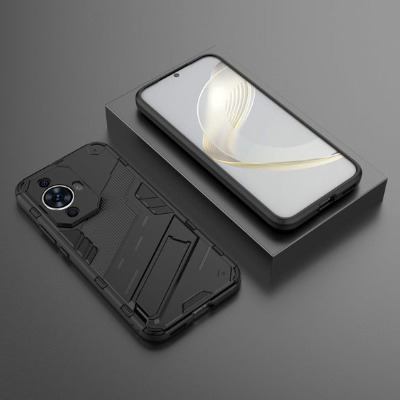 For Huawei nova 11 4G Punk Armor 2 in 1 PC + TPU Phone Case with Holder(Black)
