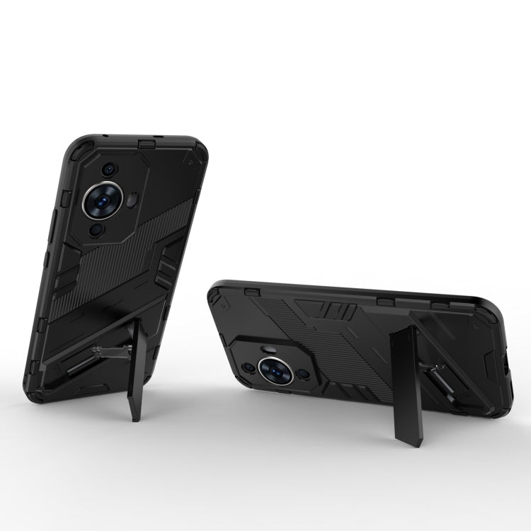 For Huawei nova 11 4G Punk Armor 2 in 1 PC + TPU Phone Case with Holder(Black) - Huawei Cases by PMC TechLife | Online Shopping South Africa | PMC TechLife | Buy Now Pay Later Mobicred