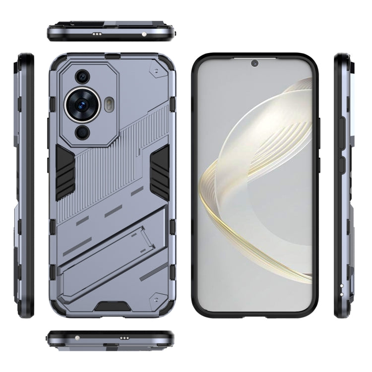 For Huawei nova 11 4G Punk Armor 2 in 1 PC + TPU Phone Case with Holder(Grey) - Huawei Cases by PMC TechLife | Online Shopping South Africa | PMC TechLife | Buy Now Pay Later Mobicred