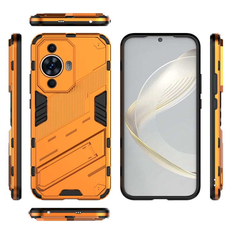 For Huawei nova 11 4G Punk Armor 2 in 1 PC + TPU Phone Case with Holder(Orange) - Huawei Cases by PMC TechLife | Online Shopping South Africa | PMC TechLife | Buy Now Pay Later Mobicred