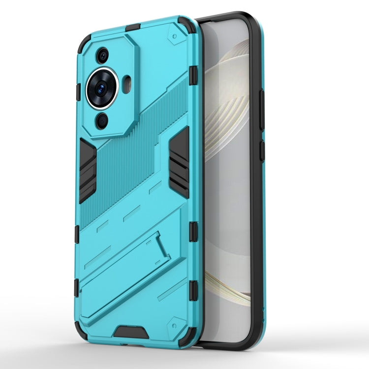 For Huawei nova 11 4G Punk Armor 2 in 1 PC + TPU Phone Case with Holder(Blue) - Huawei Cases by PMC TechLife | Online Shopping South Africa | PMC TechLife | Buy Now Pay Later Mobicred