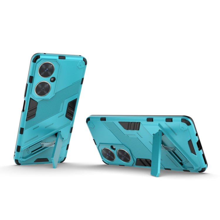 For Huawei nova 11i 4G Punk Armor 2 in 1 PC + TPU Phone Case with Holder(Blue) - Huawei Cases by PMC TechLife | Online Shopping South Africa | PMC TechLife | Buy Now Pay Later Mobicred