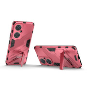 For Huawei nova 11i 4G Punk Armor 2 in 1 PC + TPU Phone Case with Holder(Light Red)