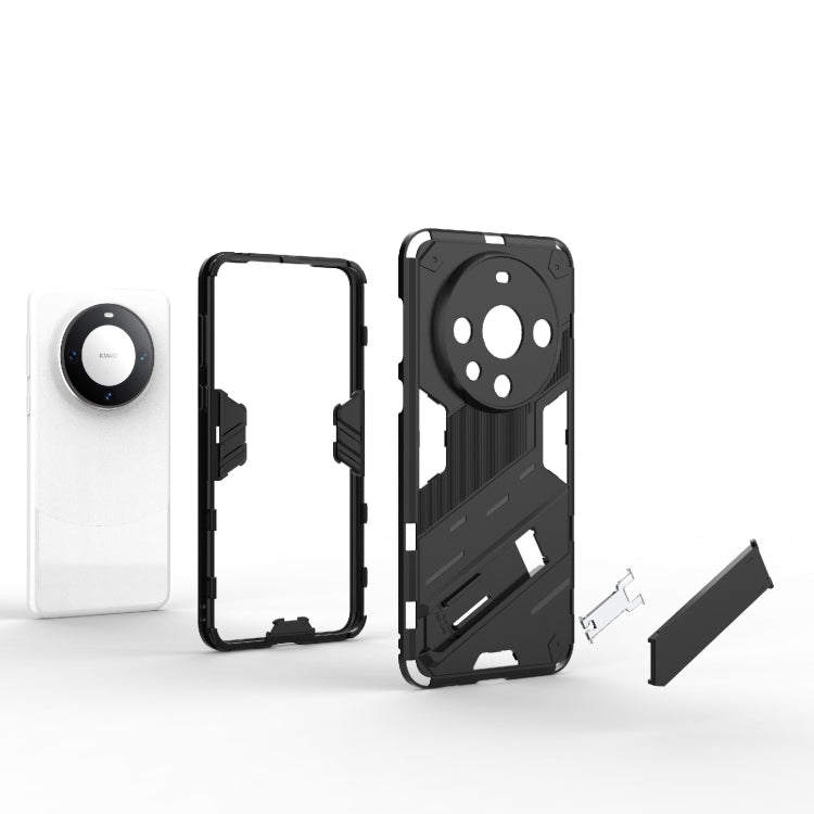 For Huawei Mate 60 Pro Punk Armor 2 in 1 PC + TPU Phone Case with Holder(Grey)