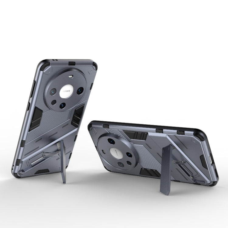 For Huawei Mate 60 Pro Punk Armor 2 in 1 PC + TPU Phone Case with Holder(Grey) - Huawei Cases by PMC TechLife | Online Shopping South Africa | PMC TechLife | Buy Now Pay Later Mobicred
