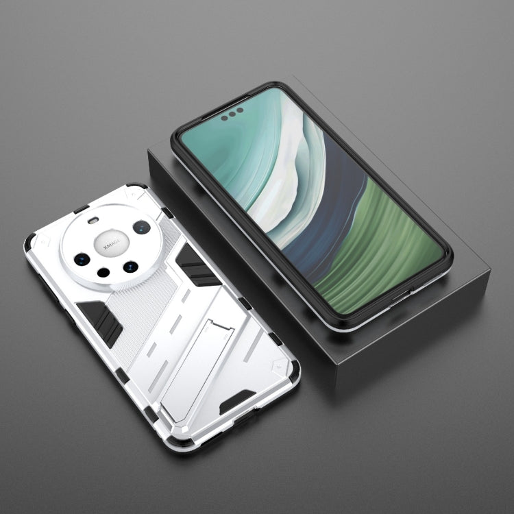 For Huawei Mate 60 Pro Punk Armor 2 in 1 PC + TPU Phone Case with Holder(White) - Huawei Cases by PMC TechLife | Online Shopping South Africa | PMC TechLife | Buy Now Pay Later Mobicred