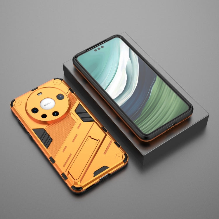 For Huawei Mate 60 Pro Punk Armor 2 in 1 PC + TPU Phone Case with Holder(Orange) - Huawei Cases by PMC TechLife | Online Shopping South Africa | PMC TechLife | Buy Now Pay Later Mobicred