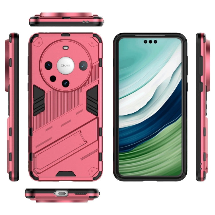 For Huawei Mate 60 Pro Punk Armor 2 in 1 PC + TPU Phone Case with Holder(Light Red) - Huawei Cases by PMC TechLife | Online Shopping South Africa | PMC TechLife | Buy Now Pay Later Mobicred