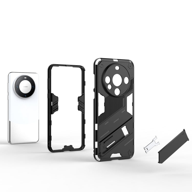 For Huawei Mate 60 Punk Armor 2 in 1 PC + TPU Phone Case with Holder(White)