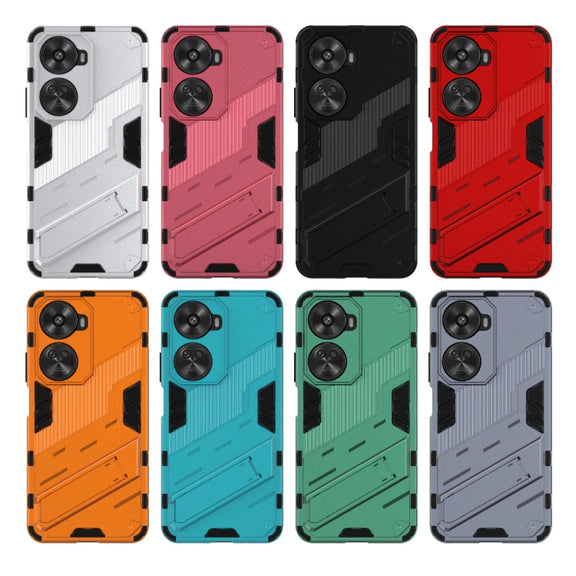 For Huawei nova 11 SE Punk Armor 2 in 1 PC + TPU Phone Case with Holder(Light Red)