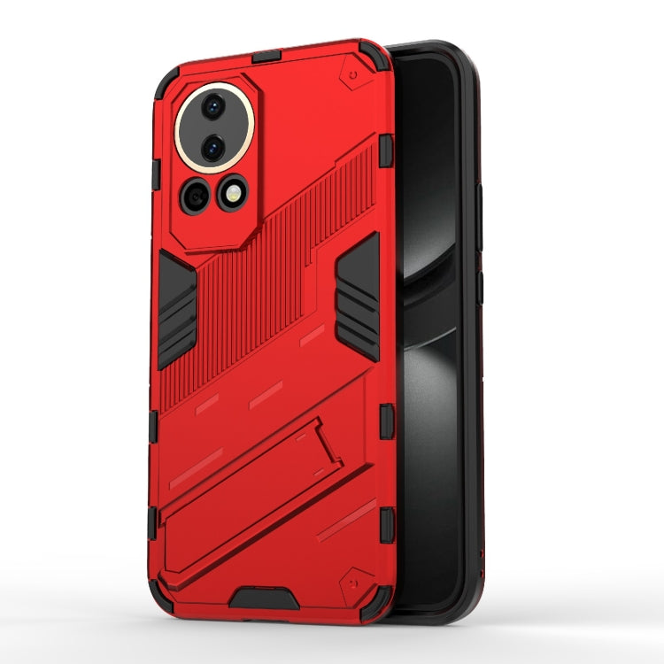 For Huawei nova 12 5G Punk Armor 2 in 1 PC + TPU Phone Case with Holder(Red) - Huawei Cases by PMC TechLife | Online Shopping South Africa | PMC TechLife | Buy Now Pay Later Mobicred