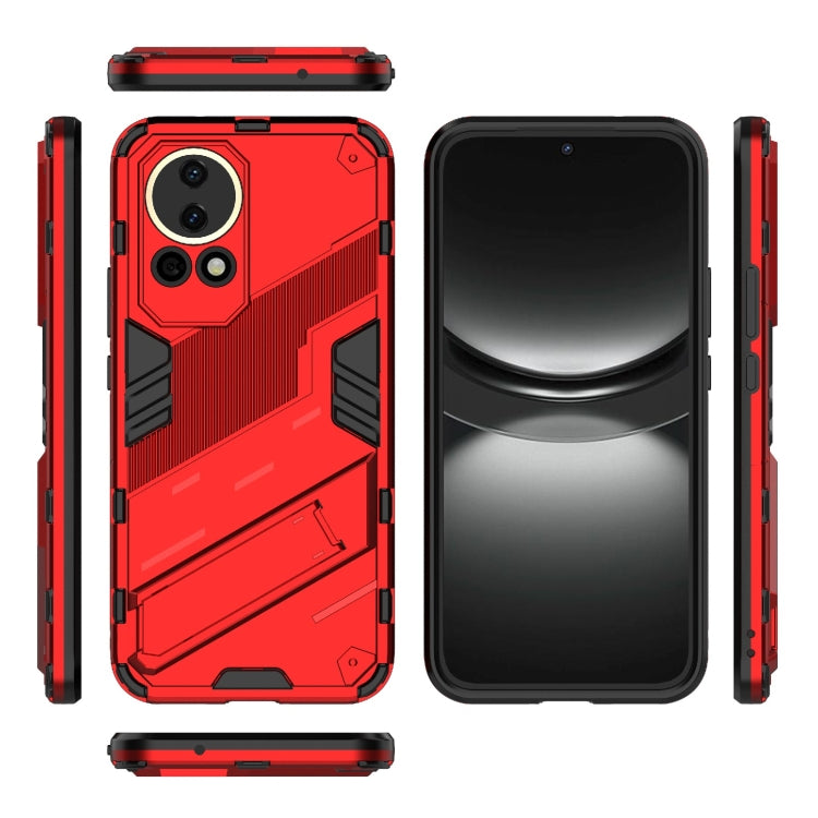 For Huawei nova 12 5G Punk Armor 2 in 1 PC + TPU Phone Case with Holder(Red) - Huawei Cases by PMC TechLife | Online Shopping South Africa | PMC TechLife | Buy Now Pay Later Mobicred