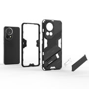For Huawei nova 12 Pro Punk Armor 2 in 1 PC + TPU Phone Case with Holder(Grey)