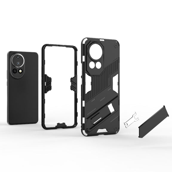 For Huawei nova 12 Pro Punk Armor 2 in 1 PC + TPU Phone Case with Holder(Grey)