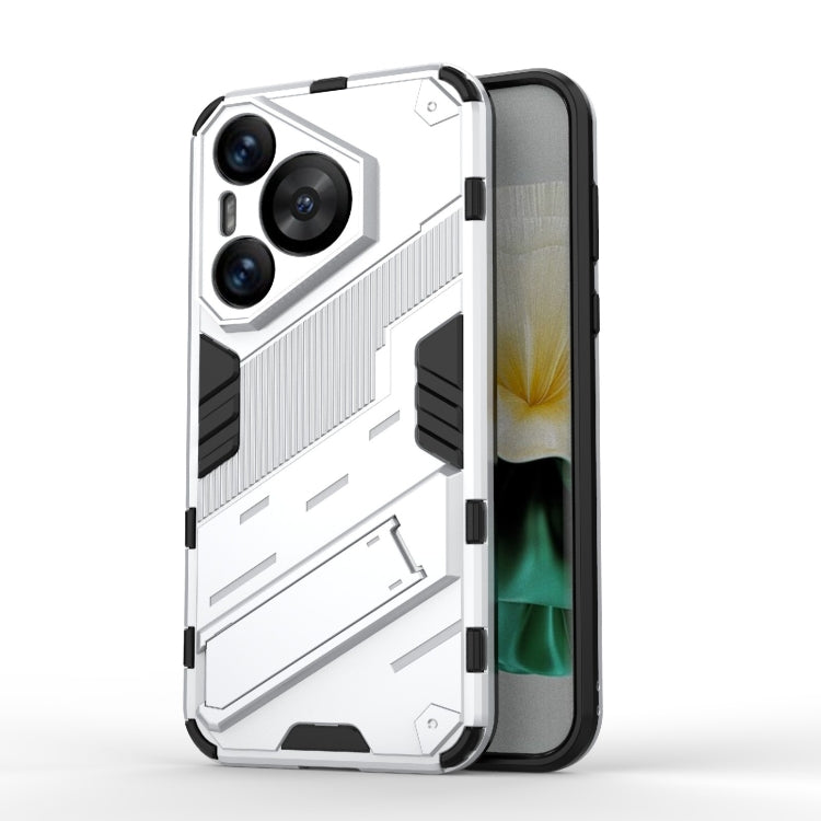 For Huawei Pura 70 Punk Armor 2 in 1 PC + TPU Phone Case with Holder(White) - Huawei Cases by PMC TechLife | Online Shopping South Africa | PMC TechLife | Buy Now Pay Later Mobicred