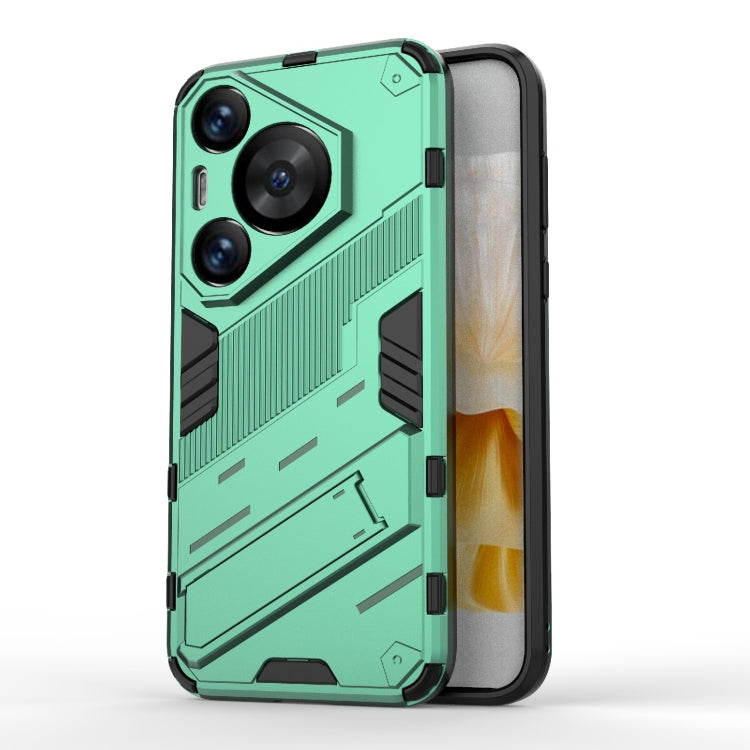 For Huawei Pura 70 Pro / 70 Pro+ Punk Armor 2 in 1 PC + TPU Phone Case with Holder(Green) - Huawei Cases by PMC TechLife | Online Shopping South Africa | PMC TechLife | Buy Now Pay Later Mobicred
