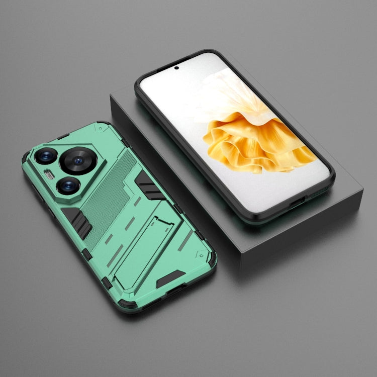 For Huawei Pura 70 Pro / 70 Pro+ Punk Armor 2 in 1 PC + TPU Phone Case with Holder(Green) - Huawei Cases by PMC TechLife | Online Shopping South Africa | PMC TechLife | Buy Now Pay Later Mobicred