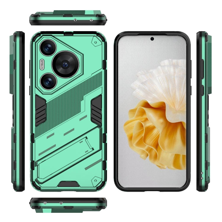 For Huawei Pura 70 Pro / 70 Pro+ Punk Armor 2 in 1 PC + TPU Phone Case with Holder(Green) - Huawei Cases by PMC TechLife | Online Shopping South Africa | PMC TechLife | Buy Now Pay Later Mobicred