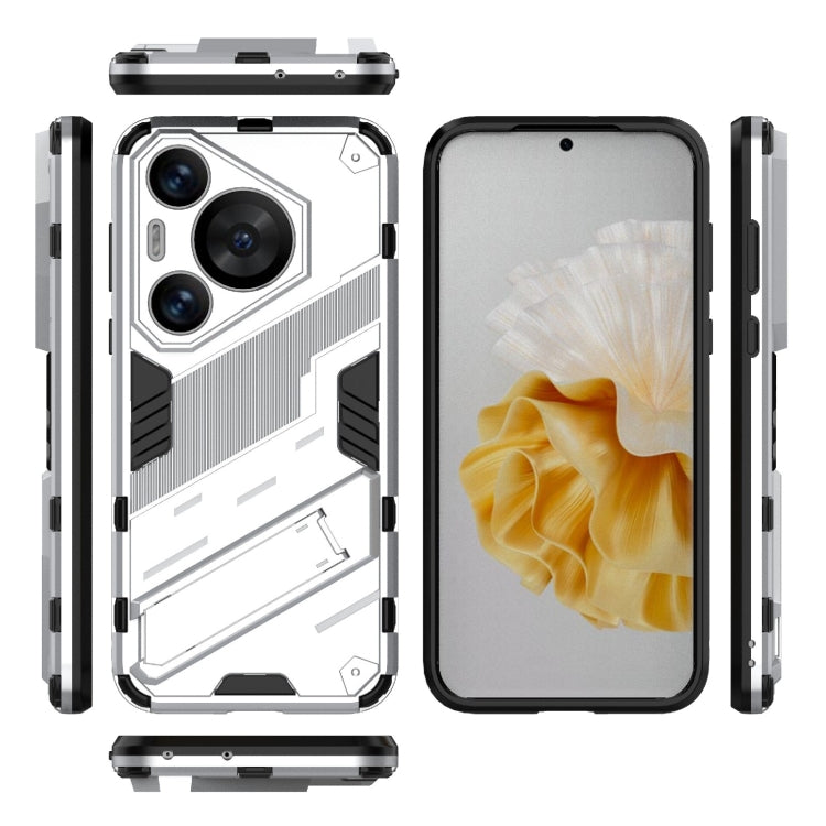 For Huawei Pura 70 Pro / 70 Pro+ Punk Armor 2 in 1 PC + TPU Phone Case with Holder(White) - Huawei Cases by PMC TechLife | Online Shopping South Africa | PMC TechLife | Buy Now Pay Later Mobicred