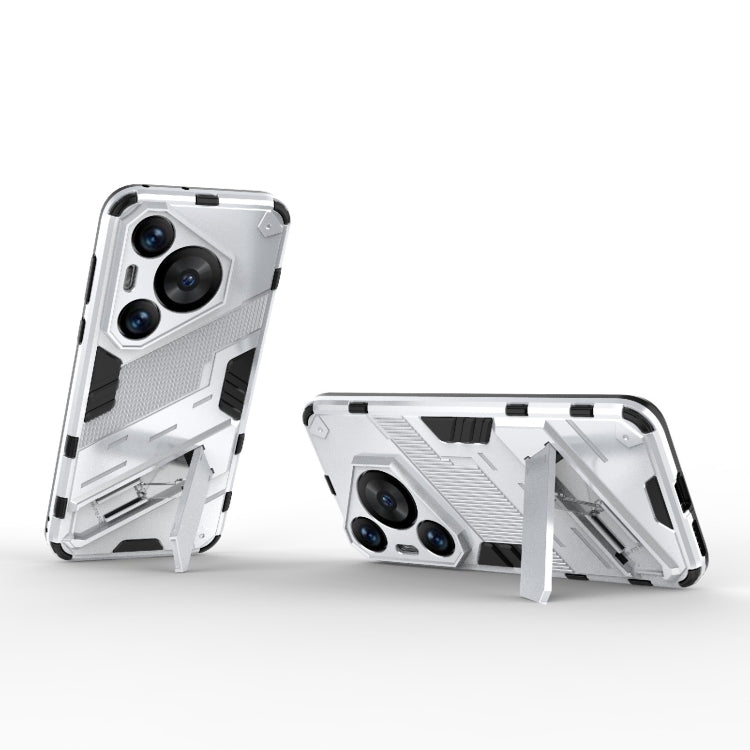 For Huawei Pura 70 Pro / 70 Pro+ Punk Armor 2 in 1 PC + TPU Phone Case with Holder(White) - Huawei Cases by PMC TechLife | Online Shopping South Africa | PMC TechLife | Buy Now Pay Later Mobicred