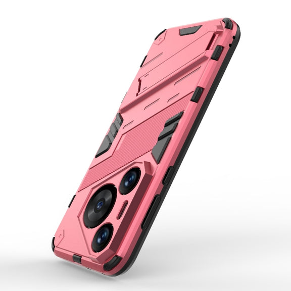 For Huawei Pura 70 Pro / 70 Pro+ Punk Armor 2 in 1 PC + TPU Phone Case with Holder(Light Red)