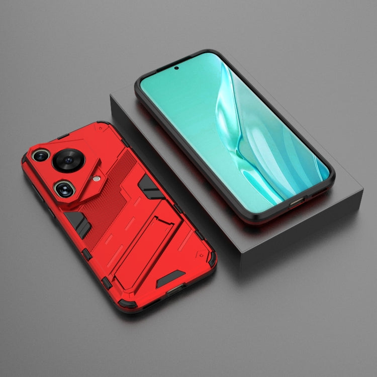 For Huawei Pura 70 Ultra Punk Armor 2 in 1 PC + TPU Phone Case with Holder(Red) - Huawei Cases by PMC TechLife | Online Shopping South Africa | PMC TechLife | Buy Now Pay Later Mobicred