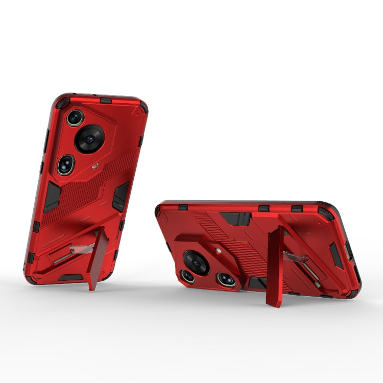 For Huawei Pura 70 Ultra Punk Armor 2 in 1 PC + TPU Phone Case with Holder(Red) - Huawei Cases by PMC TechLife | Online Shopping South Africa | PMC TechLife | Buy Now Pay Later Mobicred