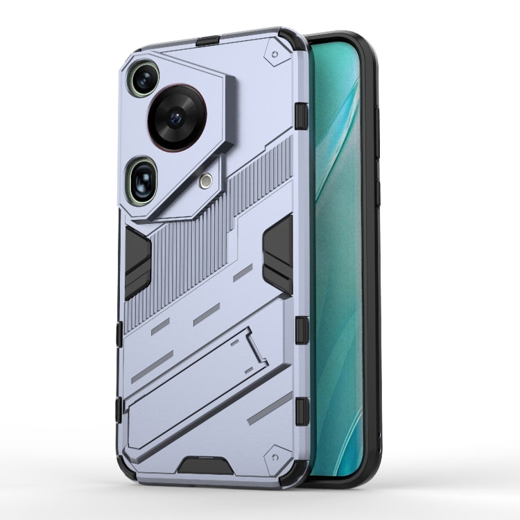For Huawei Pura 70 Ultra Punk Armor 2 in 1 PC + TPU Phone Case with Holder(Grey) - Huawei Cases by PMC TechLife | Online Shopping South Africa | PMC TechLife | Buy Now Pay Later Mobicred
