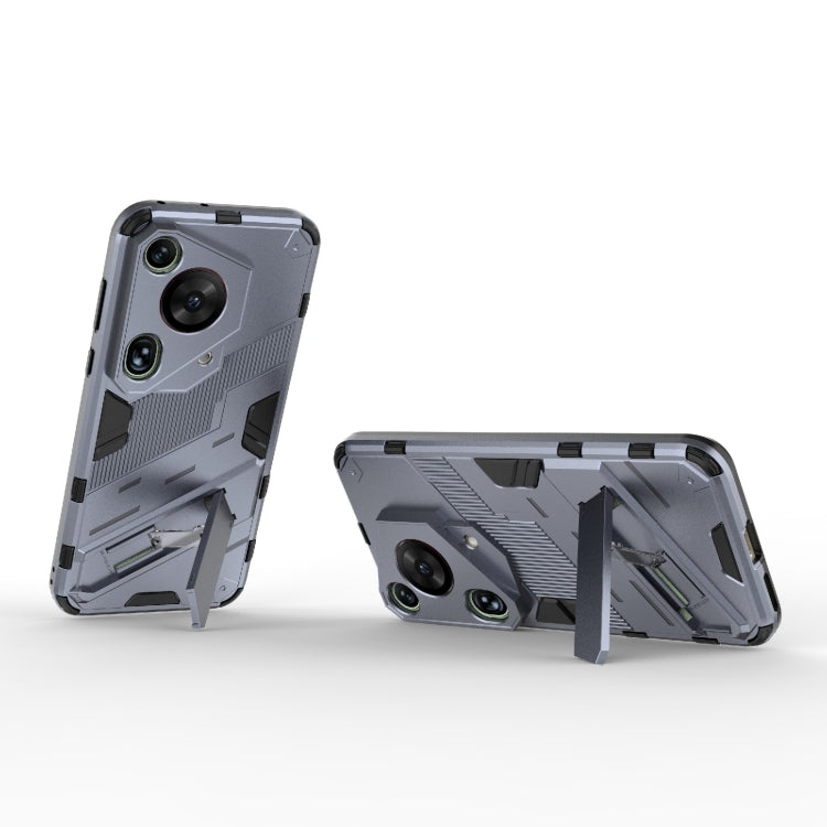 For Huawei Pura 70 Ultra Punk Armor 2 in 1 PC + TPU Phone Case with Holder(Grey) - Huawei Cases by PMC TechLife | Online Shopping South Africa | PMC TechLife | Buy Now Pay Later Mobicred