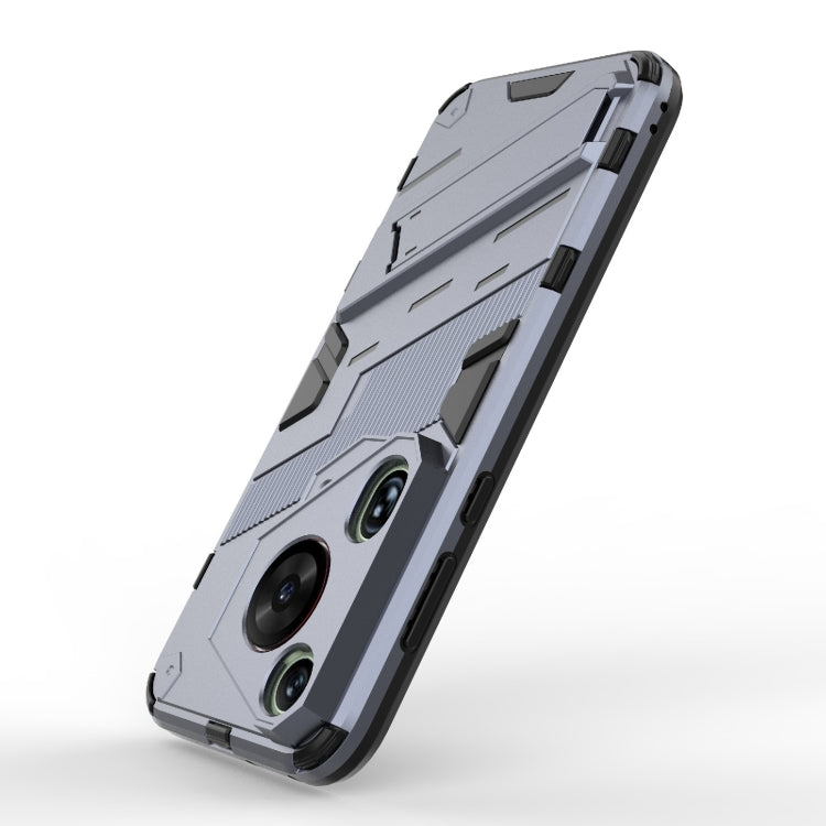 For Huawei Pura 70 Ultra Punk Armor 2 in 1 PC + TPU Phone Case with Holder(Grey) - Huawei Cases by PMC TechLife | Online Shopping South Africa | PMC TechLife | Buy Now Pay Later Mobicred