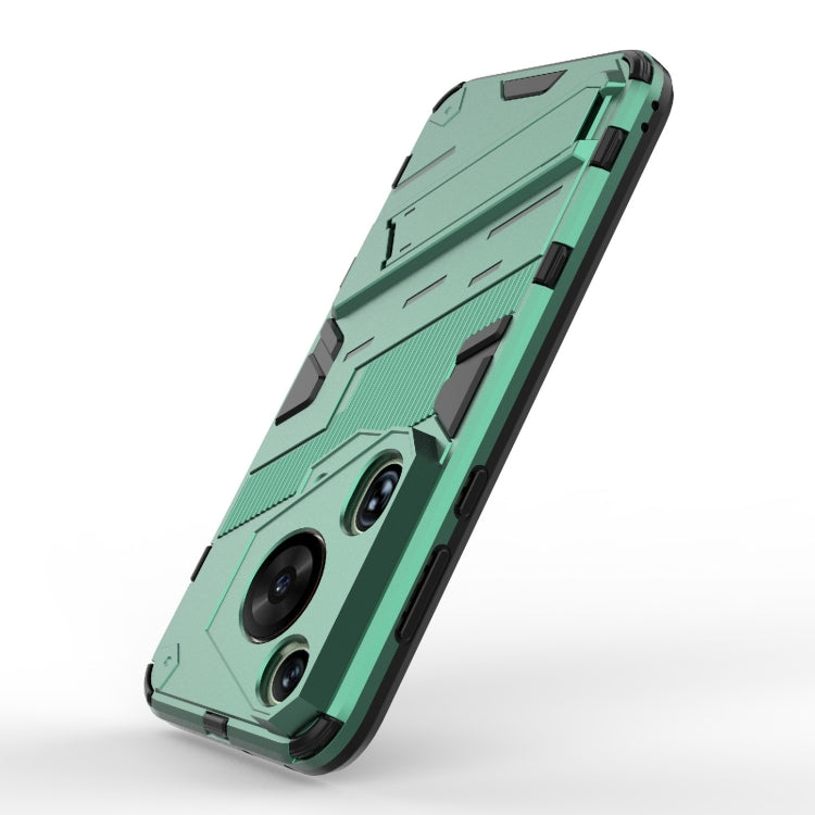 For Huawei Pura 70 Ultra Punk Armor 2 in 1 PC + TPU Phone Case with Holder(Green) - Huawei Cases by PMC TechLife | Online Shopping South Africa | PMC TechLife | Buy Now Pay Later Mobicred