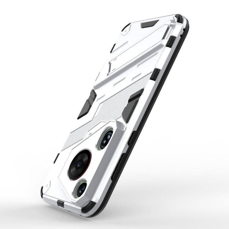 For Huawei Pura 70 Ultra Punk Armor 2 in 1 PC + TPU Phone Case with Holder(White) - Huawei Cases by PMC TechLife | Online Shopping South Africa | PMC TechLife | Buy Now Pay Later Mobicred