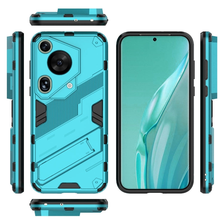 For Huawei Pura 70 Ultra Punk Armor 2 in 1 PC + TPU Phone Case with Holder(Blue) - Huawei Cases by PMC TechLife | Online Shopping South Africa | PMC TechLife | Buy Now Pay Later Mobicred