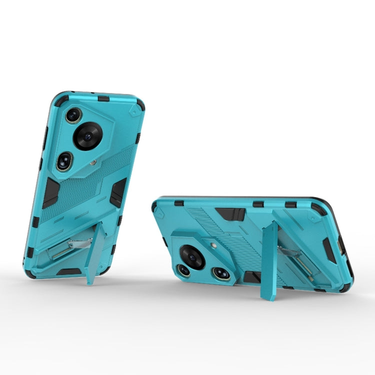 For Huawei Pura 70 Ultra Punk Armor 2 in 1 PC + TPU Phone Case with Holder(Blue) - Huawei Cases by PMC TechLife | Online Shopping South Africa | PMC TechLife | Buy Now Pay Later Mobicred