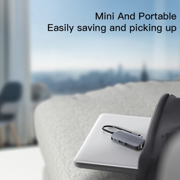 Yesido HB15 6 in 1 USB-C / Type-C Ports Multifunctional Docking Station HUB Adapter