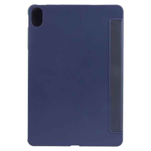 For Huawei MatePad 11 2023 GEBEI 3-folding Holder Shockproof Flip Leather Tablet Case(Dark Blue)