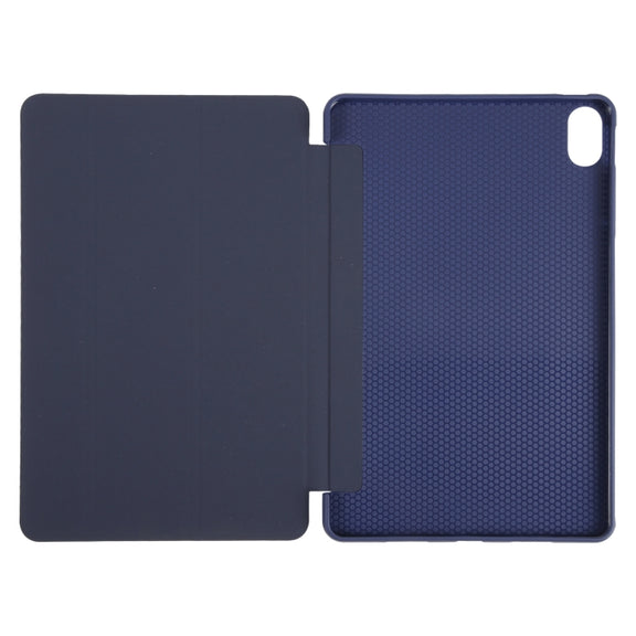 For Huawei MatePad 11 2023 GEBEI 3-folding Holder Shockproof Flip Leather Tablet Case(Dark Blue)