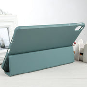 For Huawei MatePad 11 2023 GEBEI 3-folding Holder Shockproof Flip Leather Tablet Case(Dark Green)
