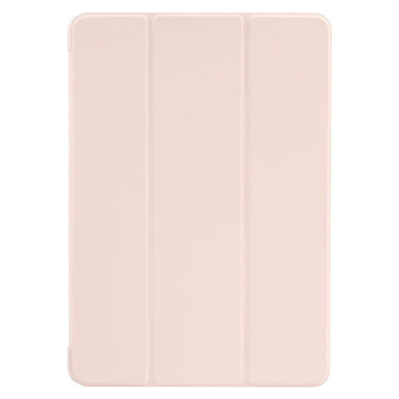 For Huawei MatePad Air 11.5 GEBEI 3-folding Holder Shockproof Flip Leather Tablet Case(Pink)