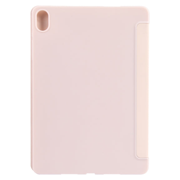 For Huawei MatePad Air 11.5 GEBEI 3-folding Holder Shockproof Flip Leather Tablet Case(Pink)