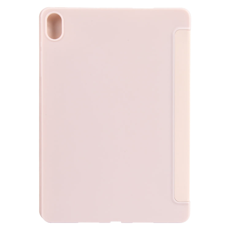 For Huawei MatePad Air 11.5 GEBEI 3-folding Holder Shockproof Flip Leather Tablet Case(Pink)