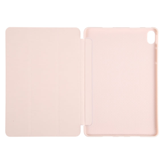 For Huawei MatePad Air 11.5 GEBEI 3-folding Holder Shockproof Flip Leather Tablet Case(Pink)