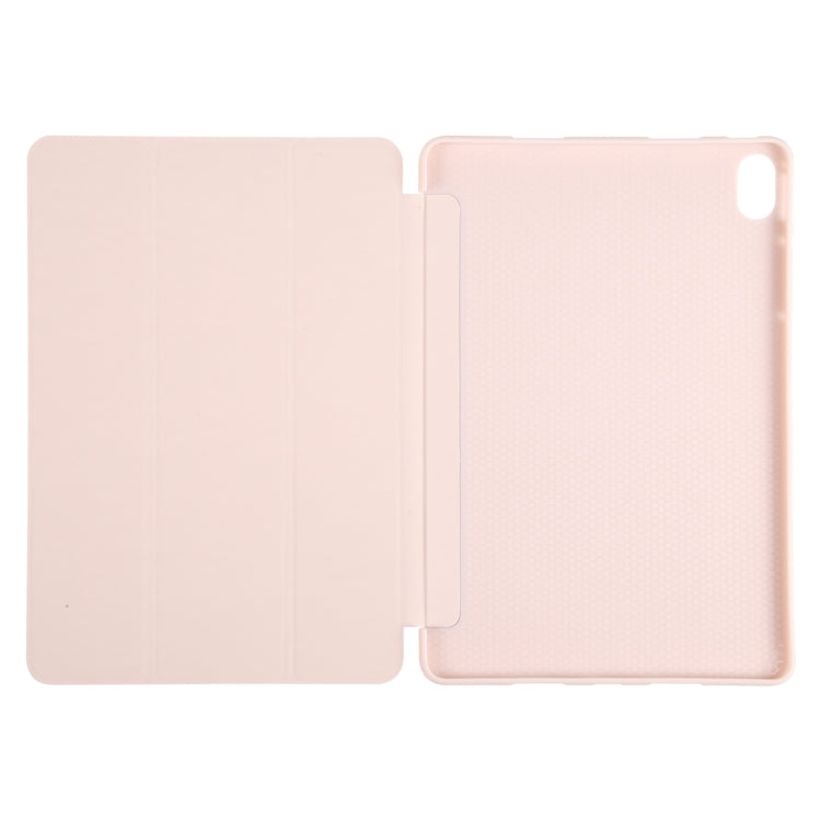 For Huawei MatePad Air 11.5 GEBEI 3-folding Holder Shockproof Flip Leather Tablet Case(Pink)