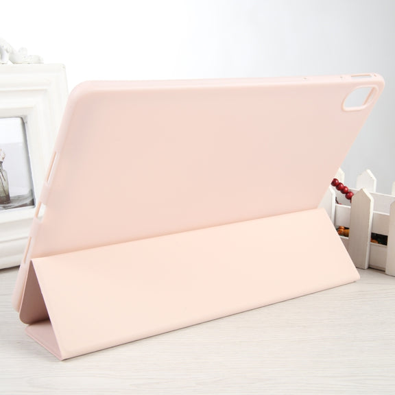 For Huawei MatePad Air 11.5 GEBEI 3-folding Holder Shockproof Flip Leather Tablet Case(Pink)