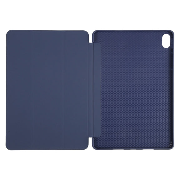 For Huawei MatePad Air 11.5 GEBEI 3-folding Holder Shockproof Flip Leather Tablet Case(Dark Blue)