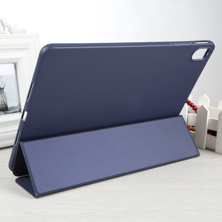For Huawei MatePad Air 11.5 GEBEI 3-folding Holder Shockproof Flip Leather Tablet Case(Dark Blue) - free shipping - PMC Jewellery - Order now!