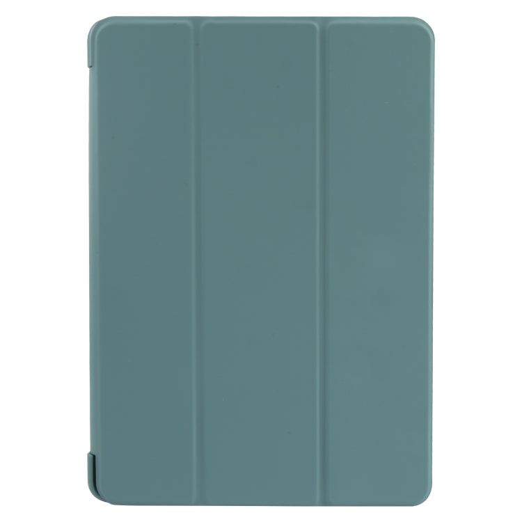 For Huawei MatePad Air 11.5 GEBEI 3-folding Holder Shockproof Flip Leather Tablet Case(Dark Green)